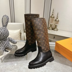 LOUIS VUITTON ASPEN PLATFORM ANKLE BOOT MONOGRAM BROWN