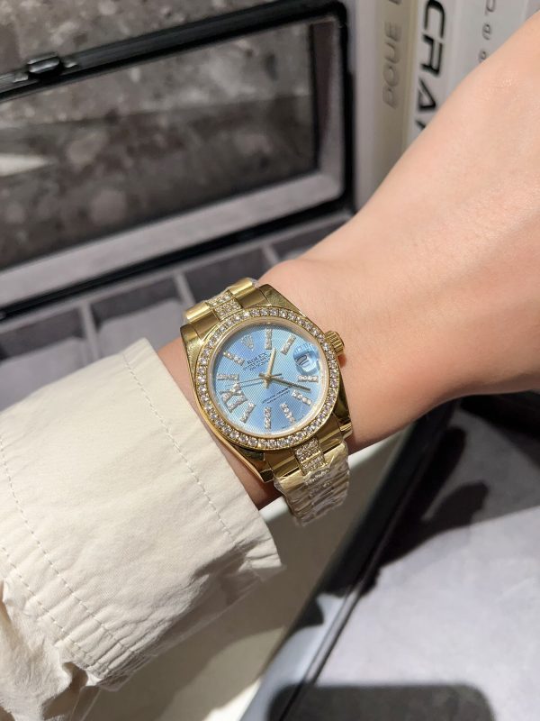 ROLEX DATEJUST DIAMOND IN GOLD WITH BLUE DIAL 31MM