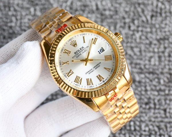 ROLEX DATEJUST ROMAN NUMERAL DIAL GOLD IN WHITE 41MM