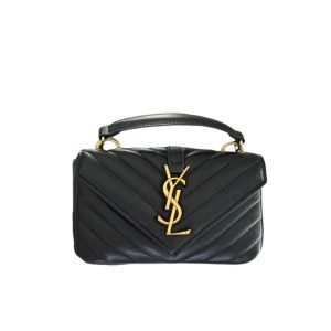 SAINT LAURENT COLLEGE MINI CHAIN BAG BLACK 18CM 779430DZH071000