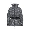 DIOR ALPS BELTED PUFFER JACKET BLUE AND OFF WHITE