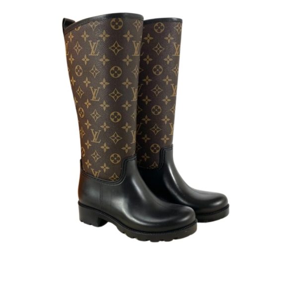 LOUIS VUITTON ASPEN PLATFORM ANKLE BOOT MONOGRAM BROWN