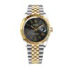 ROLEX DATEJUST ROMAN NUMERAL DIAL OYSTERSTEEL AND GOLD IN BLACK 41MM