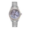 ROLEX DATEJUST DIAMOND BEZEL OYSTER WHITE GOLD PURPLE 31MM