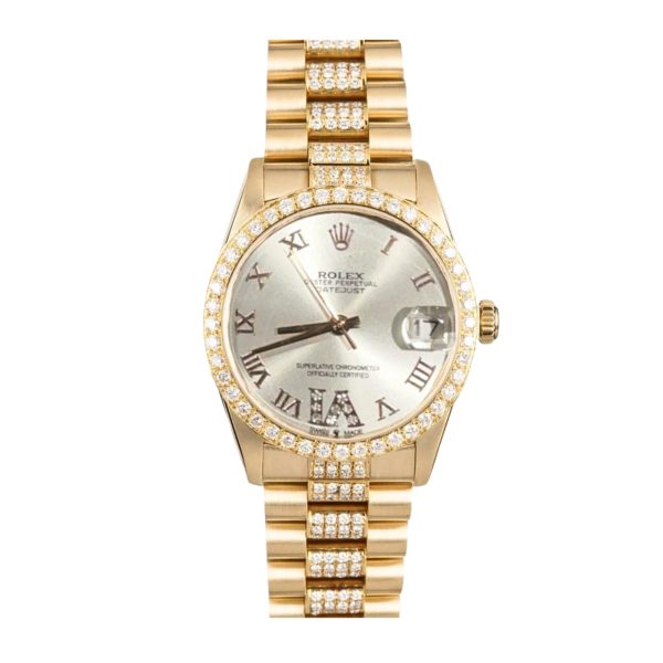 ROLEX DATEJUST DIAMOND IN GOLD WITH ICE WHITE DIAMOND 31MM