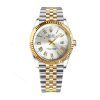 ROLEX DATEJUST ROMAN NUMERAL DIAL OYSTERSTEEL AND GOLD IN WHITE 41MM