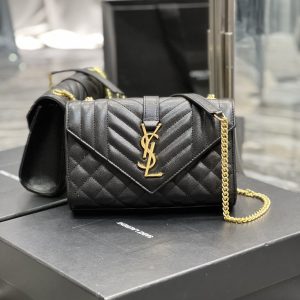 Saint Laurent Small Bag Black In Mix Matelasse For Women 8.2in/21cm YSL 600195BOW911000