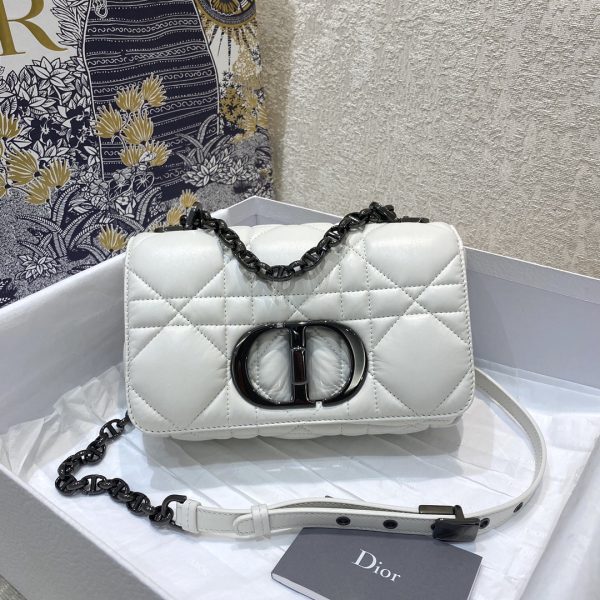 Christian Dior Mini Dior Caro Bag Latte Matte Padded Macrocannage, Latte White, For Women Women’s Handbags, Crossbody Bags, 20cm CD