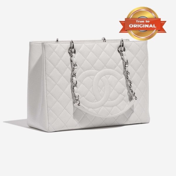 [Supper Vip] Chanel Chain Tote Shoulder Bag White For Women 13in / 33cm A50995