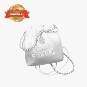 [Supper Vip] Chanel 22 Mini Bag White And Silver For Women AS3980 B15016 NT634 – 7.8 Inches/20 Cm