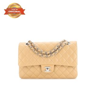 [Supper Vip] Chanel Classic Flap Bag Beige For Women 10.2in/26cm A01112