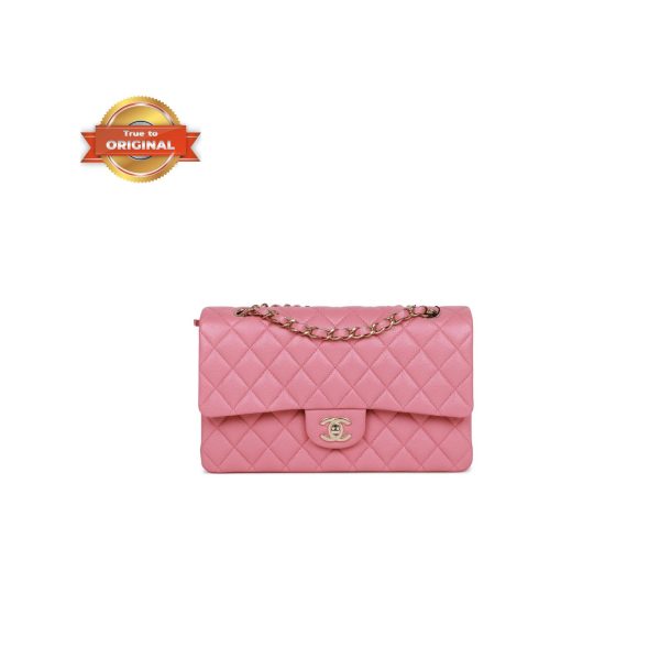 [Supper Vip] Chanel Medium Classic Double Flap Bag Dark Pink For Women 10in/25.5cm