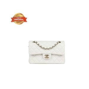 [Supper Vip] Chanel Small Classic Double Flap White For Women 9in/23cm