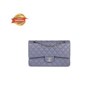 [Supper Vip] Chanel Medium Classic Double Flap Bag Purple For Women 10in/25.5cm