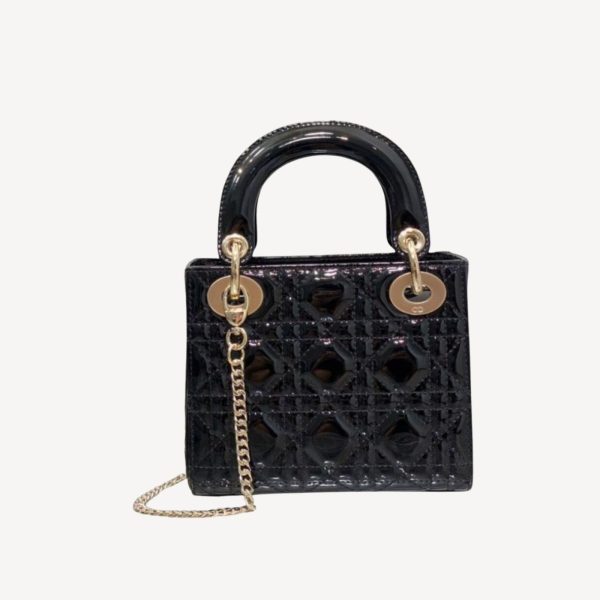 Christian Dior Mini Lady Dior Bag Black For Women 17cm