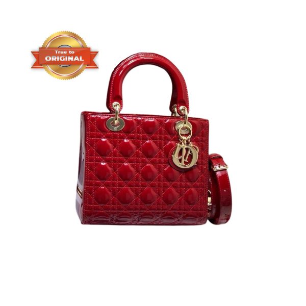 [Supper Vip] Christian Dior Lady Dior Medium Bag Red For Women 9.4in/24cm