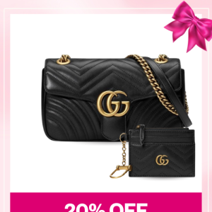 Love Set Gucci: GG Marmont Small Matelassé Shoulder Bag + GG Marmont Keychain Wallet – MassToneUS