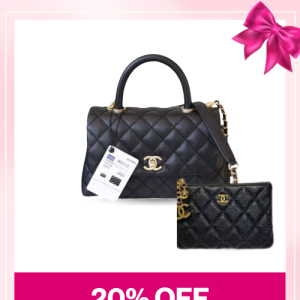 Love Set Chanel Coco: Top Handle Bag + Classic Mini Pouch Wallet – MassToneUS