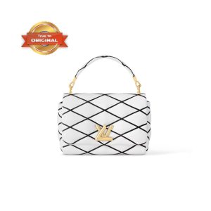 [Supper Vip] Louis Vuitton GO-14 MM White/ Black Bag For Women M22890- 9.1 Inches/ 23 Cm