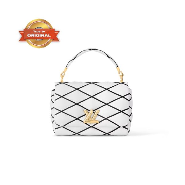 [Supper Vip] Louis Vuitton GO-14 MM White/ Black Bag For Women M22890- 9.1 Inches/ 23 Cm