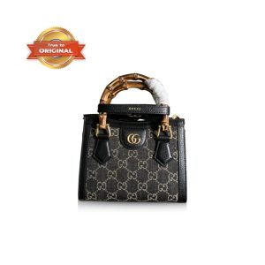 [Supper Vip] Gucci Diana Jumbo GG Mini Tote Bag Handbag Canvas Lining Black For Women 7.9in/20cm GG 655661 UKMFT 2672