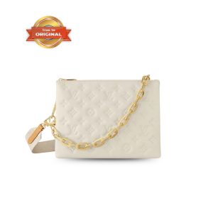 Louis Vuitton Coussin PM Monogram-Embossed Cream For Women 10.2in/26cm LV M57793