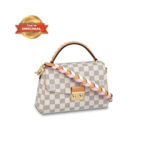 [Supper Vip] Louis Vuitton Croisette Damier Azur Canvas Pink Bags For Women 9.8in/25cm – N50053