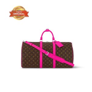 [Supper Vip] Louis Vuitton Keepall Bandoulière 50 Bag Pink For Women 19,7in/50cm M46773