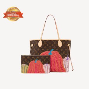 [Supper Vip] Louis Vuitton LV x YK Neverfull MM Bag Brown For Women 12.2in/31cm M46468