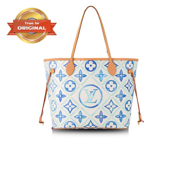 [Supper Vip] Louis Vuitton Neverfull MM Bag Blue For Women 12.2in/31cm M11263