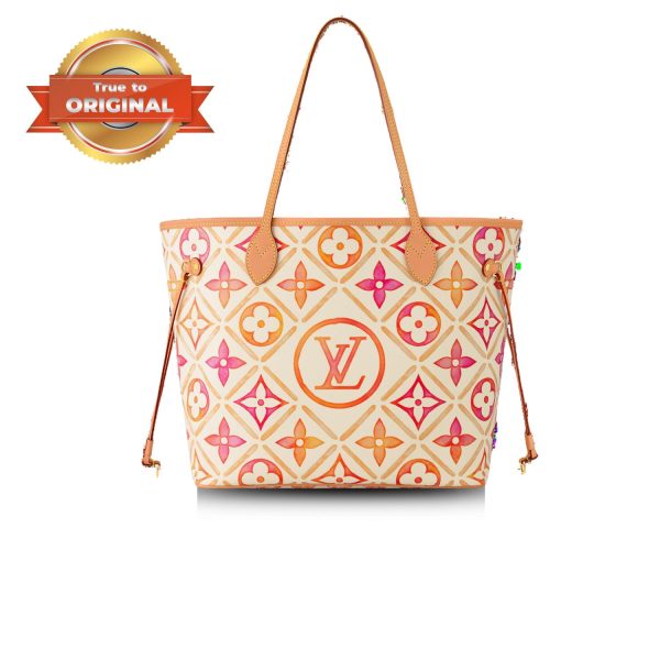 [Supper Vip] Louis Vuitton Neverfull MM Bag Beige For Women 12.2in/31cm M25317