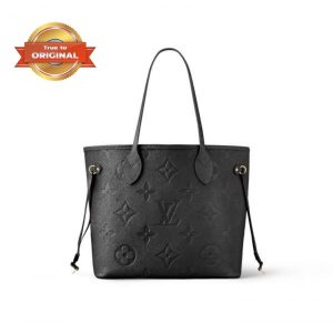 [Supper Vip] Louis Vuitton Neverfull MM Tote Bag Black For Women 12.2in/31cm M45685