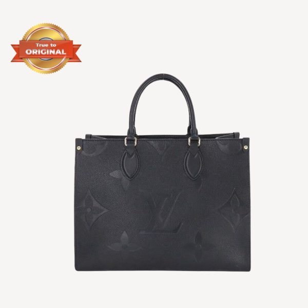 [Supper Vip] Louis Vuitton Onthego MM Monogram Empreinte Tote Bag Black For Women 35cm LV M45595