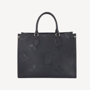 Louis Vuitton Onthego MM Monogram Empreinte Tote Bag Black For Women 35cm LV M45595