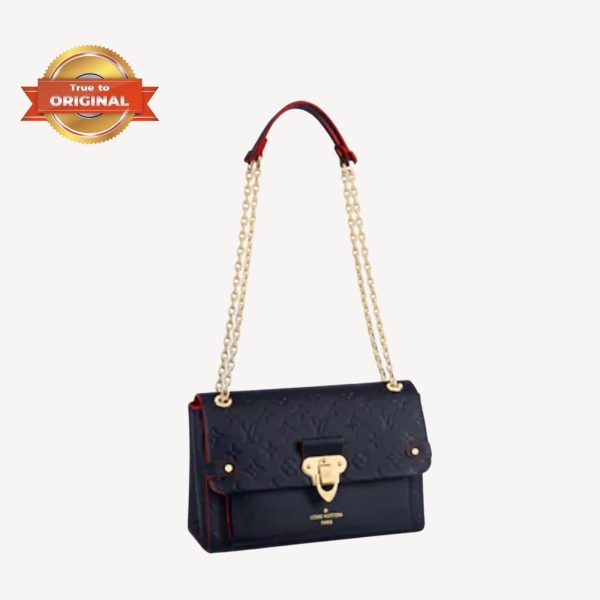 [Supper Vip] Louis Vuitton Vavin MM Monogram Empreinte Navy Blue For Women 9.8in/25cm LV M43925