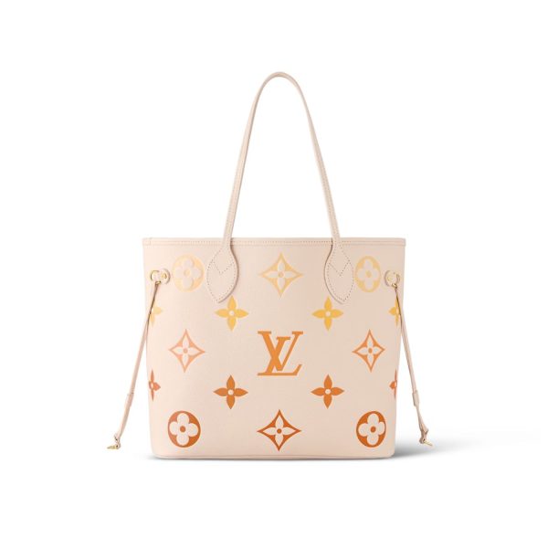 Louis Vuitton Neverfull MM Beige Bag For Women M46516- 12.2 Inches/ 30.9 Cm