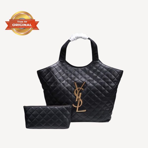 [Supper Vip] Saint Laurent Icare Maxi Shopping Bag Black For Women 16.9in/43cm 698651AAANG1000