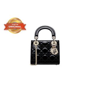 [Supper Vip] Christian Dior Mini Lady Dior Bag Black For Women 17cm