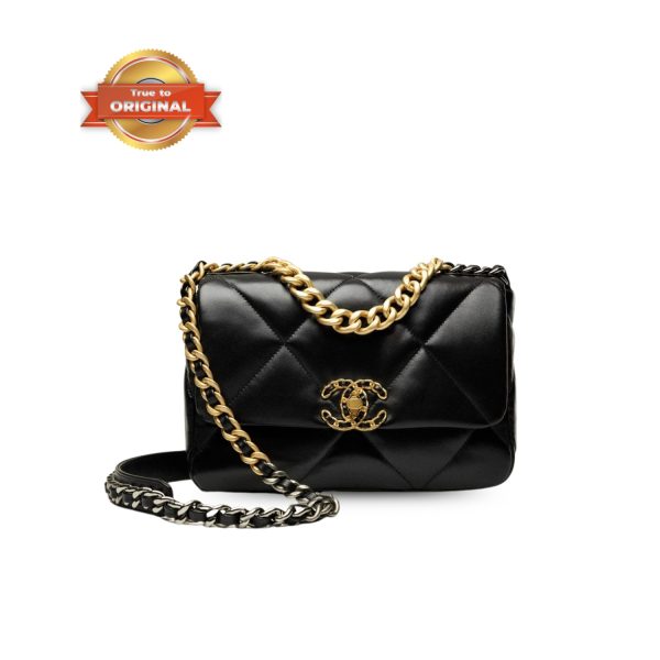 [Supper Vip] Chanel 19 Handbag Black For Women 26cm/10.1in AS1160 B04852 94305