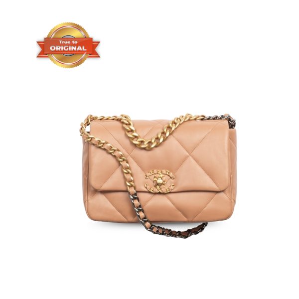 [Supper Vip] Chanel 19 Handbag Dark Beige For Women 26cm/10.1in AS1160 B04852 NZG77