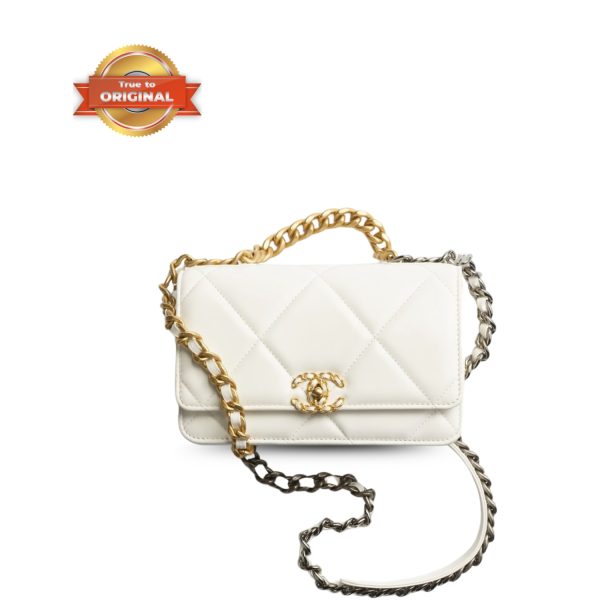 [Supper Vip] Chanel 19 Wallet On Chain White For Women 19cm/7.5in AP3267 B04852 10601