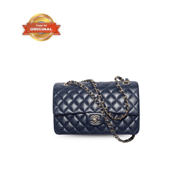 [Supper Vip] Chanel Classic 11.12 Handbag Navy Blue For Women 9.9in/25.5cm A01112 Y04059 NL300