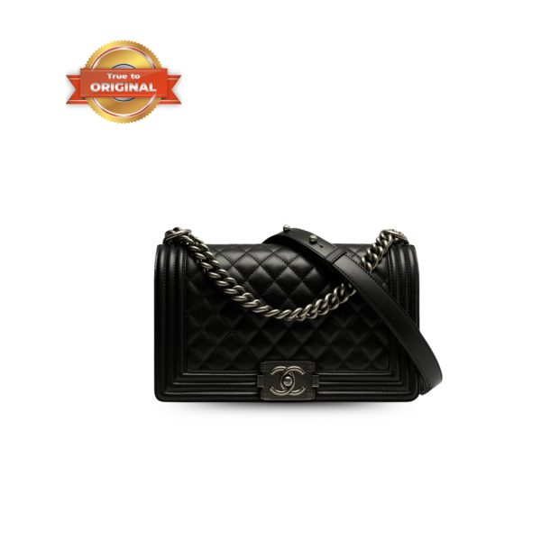 [Supper Vip] Chanel Classic Boy Handbag Black For Women 9.8in/25cm A67086 Y09953 94305