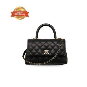 [Supper Vip] Chanel Large Flap Bag With Top Handle Black For Women 24cm/9.4in A92990 B05061 94305