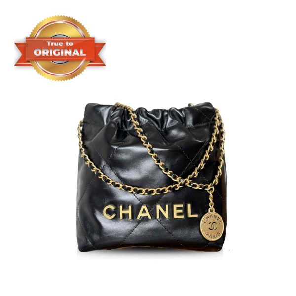 [Supper Vip] Chanel 22 Mini Bag Gold Tone Black For Women 7,1in/18cm –