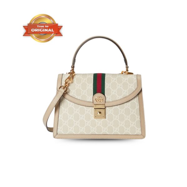 [Supper Vip] Gucci Ophidia Small Top Handle Bag Beige For Women 25cm/9.8in 651055 UULAG 9682‎