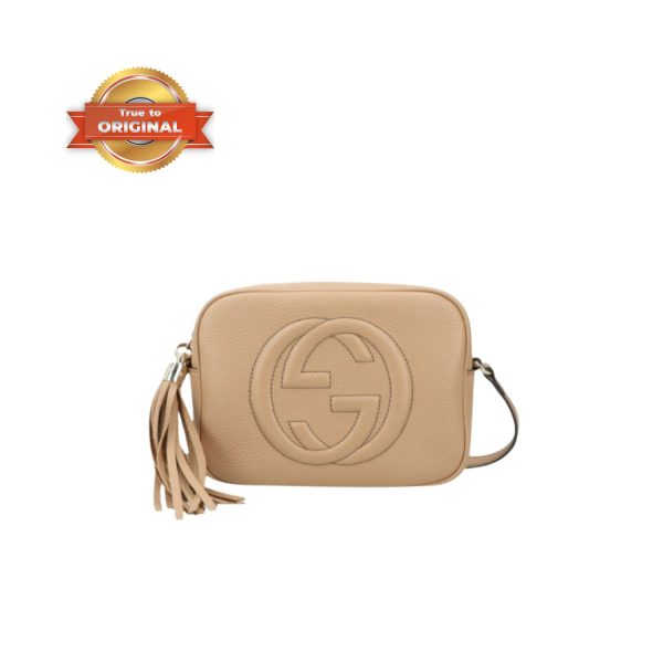 [Supper Vip] Gucci Soho Small Disco Bag Beige For Women 8in/21cm GG 308364