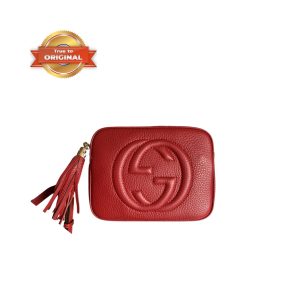 [Supper Vip] Gucci Soho Small Disco Bag Red For Women, Women’s Bags, Shoulder And Crossbody Bags 8in/21cm GG 308364