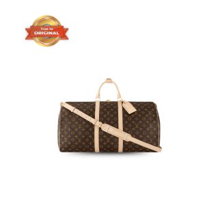 [Supper Vip] Louis Vuitton Keepall Bandoulière 55 Bag Monogram Canvas Brown For Women 55cm/21.7in M41414