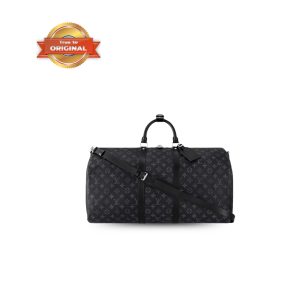 [Supper Vip] Louis Vuitton Keepall Bandoulière 55 Bag Monogram Eclipse Black For Men 55cm/21.7in M40605